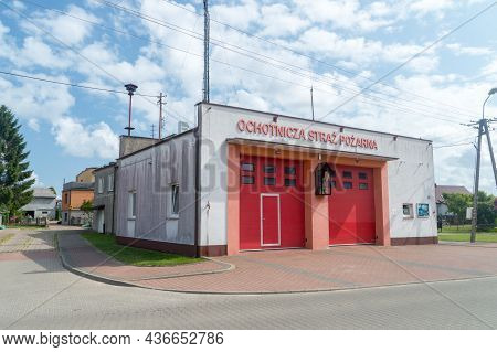 Chlapowo, Poland - July 21, 2021: Volunteer Fire Brigade In Chlapowo. Osp Chlapowo.