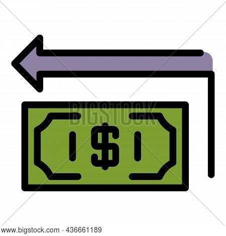 Cash Money Trasnfer Icon. Outline Cash Money Trasnfer Vector Icon Color Flat Isolated