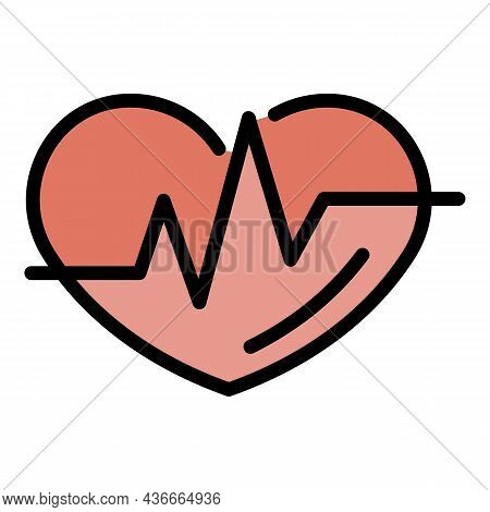 Heartrate Icon. Outline Heartrate Vector Icon Color Flat Isolated
