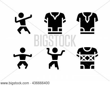 Simple Set Of Kwanzaa Related Vector Solid Icons. Contains Icons As Man Dancing, Dashiki Shirt And M