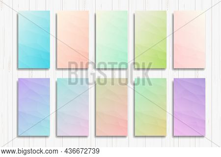 Vibrant And Soft Pastel Gradient Smooth Color Background Set For Modern Smartphone Screen. Abstarct 