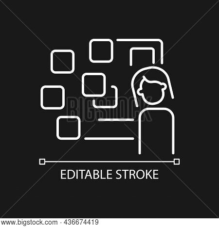 Derealization White Linear Icon For Dark Theme. Symptom Of Panic Attack. Mental Disorder Signs. Thin