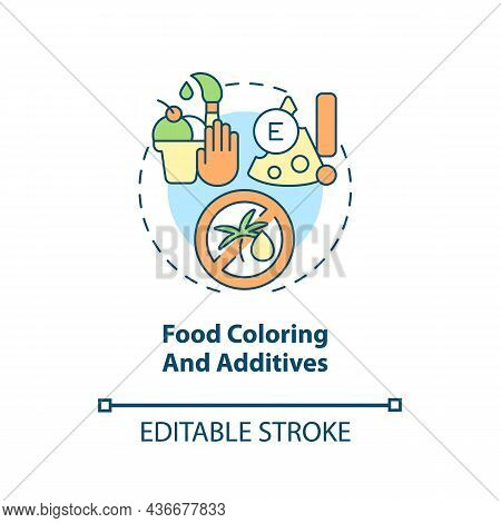Food Coloring And Additives Concept Icon. Adhd Diet Abstract Idea Thin Line Illustration. Increasing