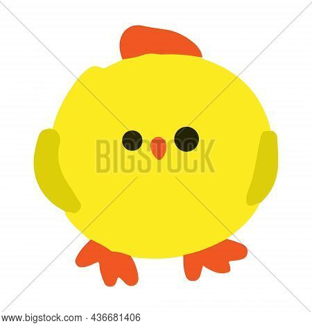 Little Chicken In Color On A White Background