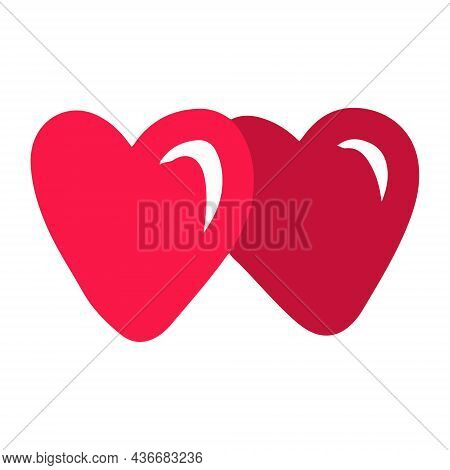 Two Red Hearts On A White Background.