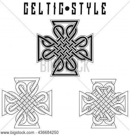 Set Of Frames In Celtic Style. Celtic Style Banner.