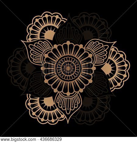 Coloring Mandala Design Background, Floral Ornament Vector