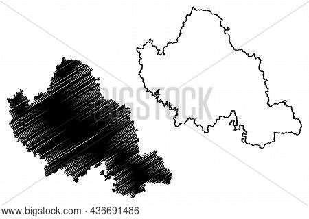 Mandya District (karnataka State, Republic Of India, Mysore Division) Map Vector Illustration, Scrib