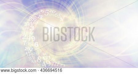 Spiraling Numerology Message Banner - Pale Lilac And Lemon Metaphysical Spiral Pattern With A Spiral