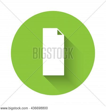 White Grip Tape On A Skateboard Icon Isolated With Long Shadow Background. Green Circle Button. Vect
