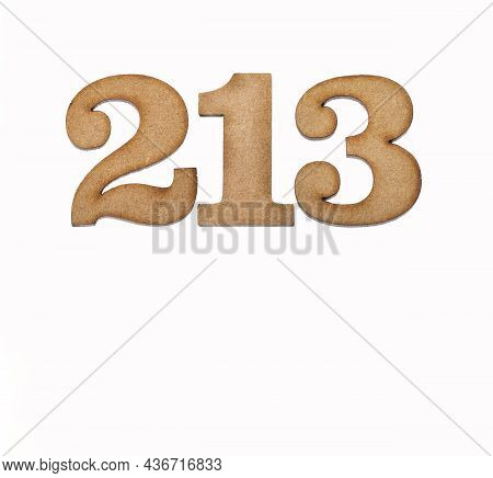 Number 213 - Piece Of Wood Isolated On White Background