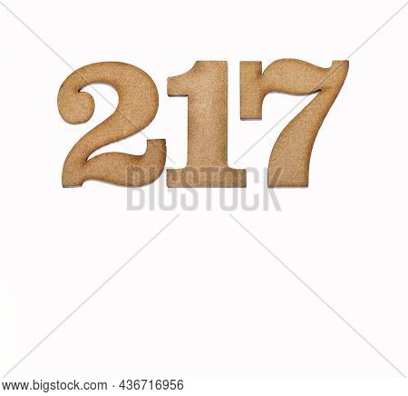 Number 217 - Piece Of Wood Isolated On White Background