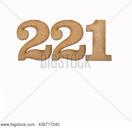 Number 221 - Piece Of Wood Isolated On White Background