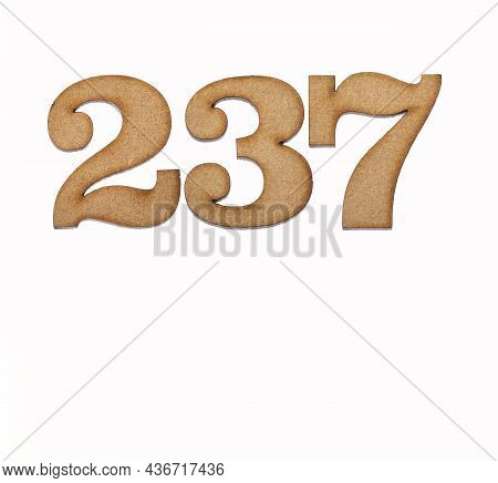 Number 237 - Piece Of Wood Isolated On White Background