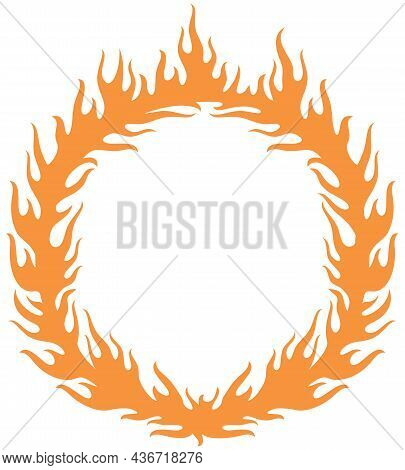 Fiery Ring Burning (hoop In The Fire Vector Illustration)