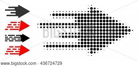 Dotted Halftone Quick Arrow Icon, And Other Icons. Vector Halftone Pattern Of Quick Arrow Icon Forme
