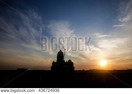 Bucharest, Romania - October 19, 2021: Bucharest, Romania - August 13, 2021:construction Site Of 