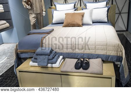 Moscow, Russia - 19 October 2021, Home Goods Store Interior