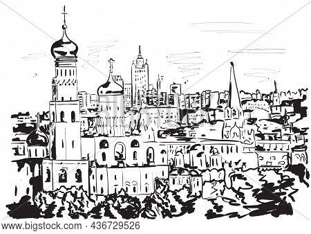 Illustration Of A View Of The Old City Of Moscow