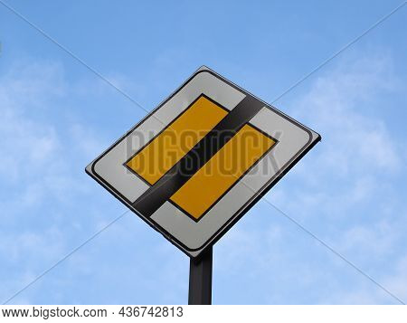 End Of Priority Right Of Way Road Sign