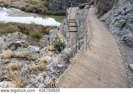 Switchback Trail Leading Into Santa Elena Canyon In Big Bend National Park