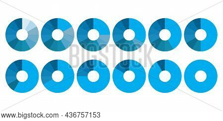 Part Of Blue Circle. Diagram Icon. Business Concept. Infographic Template. Flat Style. Vector Illust