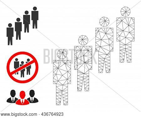 Web Network People Queue Vector Icon, And Bonus Icons. Flat 2d Carcass Created From People Queue Pic