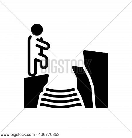 Black Solid Icon For Dare Daresay Make-bold Brave Stunt Feat Daring