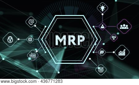 Mrp Material Requirement Planning Manufacturing Industry Business Process Automation.3d Illustration