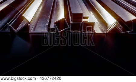 Glowing Rolled Metal And Reinforcing Steel - Cg Industrial 3d Rendering