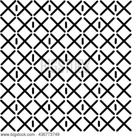 Black Vector Crosses Seamless Pattern. Design Element For Prints, Backgrounds, Template, Web Pages A