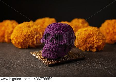 Mexican Skull Made Of Chocolate. In Mexico Culture Named 