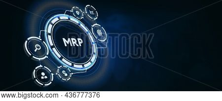 Mrp Material Requirement Planning Manufacturing Industry Business Process Automation.3d Illustration