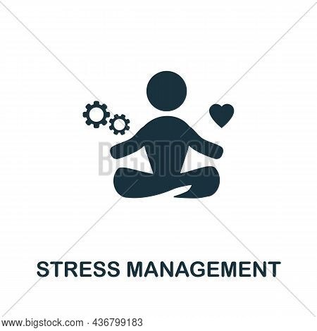 Stress Management Icon. Monochrome Sign From Company Management Collection. Creative Stress Manageme