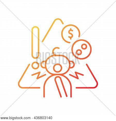 No Access To Coins, Buttons And Safety Pins Gradient Linear Vector Icon. Child Safety At Home. Baby 