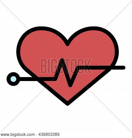 Heartrate Icon. Outline Heartrate Vector Icon Color Flat Isolated