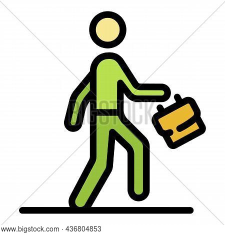 Happy Businessman Icon. Outline Happy Businessman Vector Icon Color Flat Isolated