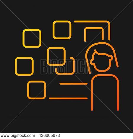 Derealization Gradient Vector Icon For Dark Theme. Symptom Of Panic Attack. Depersonalization And De