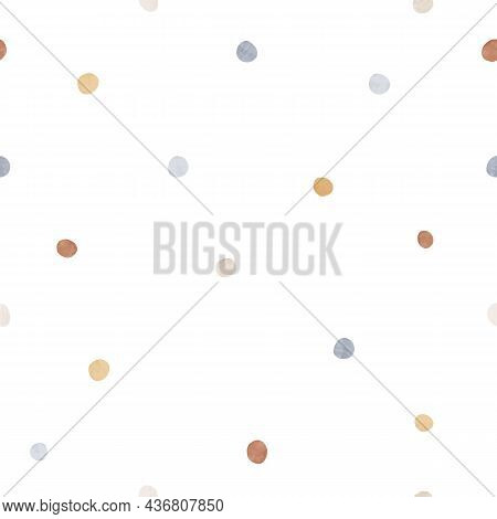 Beautiful Winter Vector Seamless Pattern With Hand Drawn Watercolor Cute Drops. Stock Illustration.