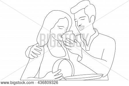 Hand Drawn Character Illustration Of Karwa Chauth Couple, Happy Karva Chauth- Hand Drawn Character D