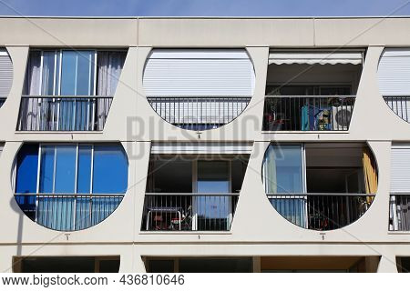 La Grande-motte, France - October 2, 2021: Modern Architecture Of Famous Centrally Planned Resort To