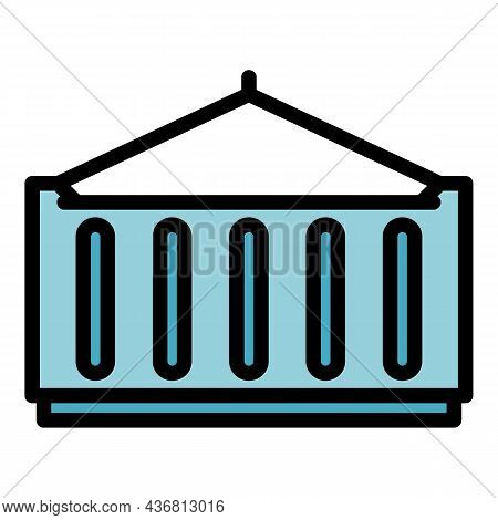 Dockyard Container Icon. Outline Dockyard Container Vector Icon Color Flat Isolated