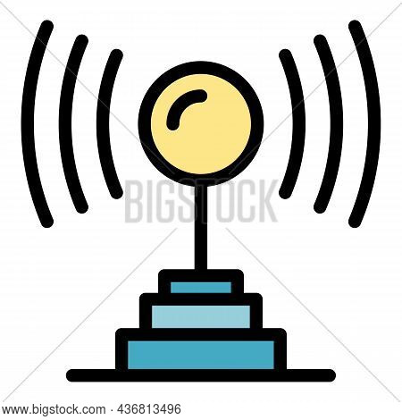 Power Radio Location Icon. Outline Power Radio Location Vector Icon Color Flat Isolated