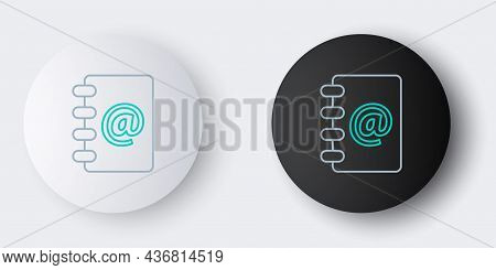 Line Address Book Icon Isolated On Grey Background. Notebook, Address, Contact, Directory, Phone, Te