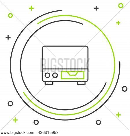 Line Old Video Cassette Player Icon Isolated On White Background. Old Beautiful Retro Hipster Video 