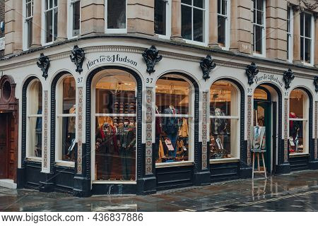 London, Uk - October 02, 2021: Exterior Of Harvie And Hudson, A Mens Shop Selling Classic Stylish Su