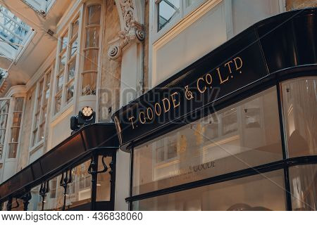 London, Uk - October 02, 2021: Temporary Thomas Goode And Co Store Inside Burlington Arcade, While T