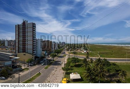 Aerial View Of Soares Lopes Avenue In The City Of Ilhéus Bahia Brazil.