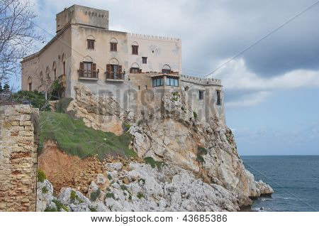 old castle with view over the sea