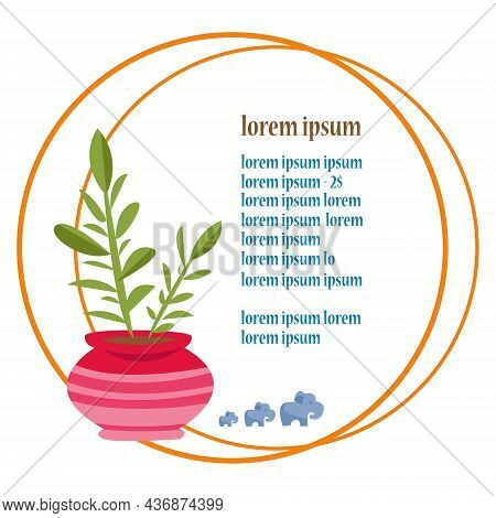 Layout Stock With A Vase Of Flowers. Place For Text. Stock Vector Graphics On White Background